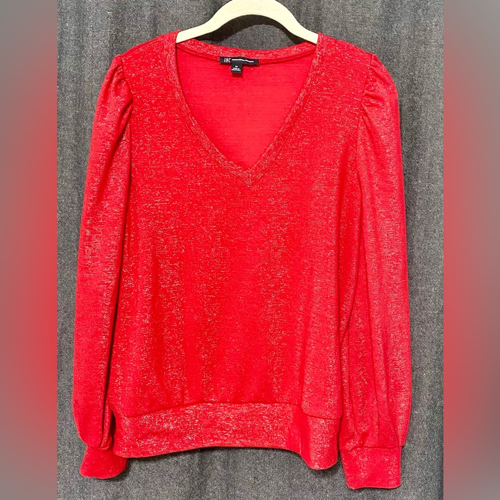 INC International Concepts Scarlet Knit Top